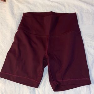 lululemon, wunder 6 inch biker shorts, size 8, chianti color